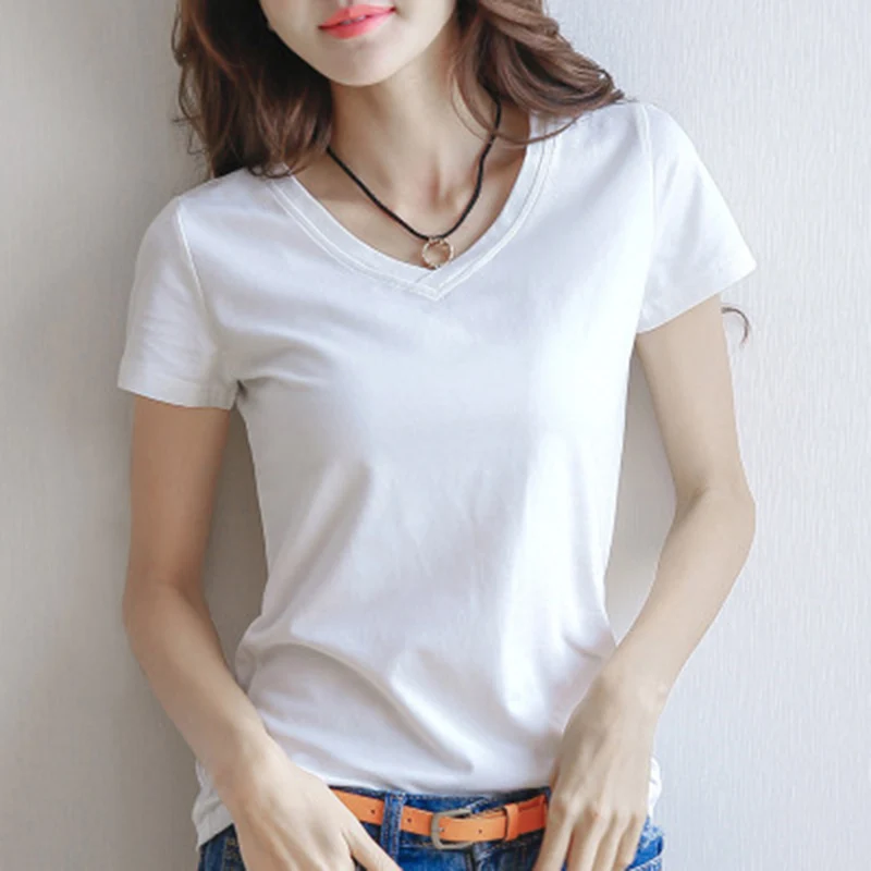 Hot Sale Shirts Summer Women's Short Sleeve Round Neck Casual Blouse Shirts Solid Color Tops Black / White Hot Sale Shirts Summer Women's Short Sleeve Round Neck Casual Blouse Shirts Solid Color Tops Black / White
