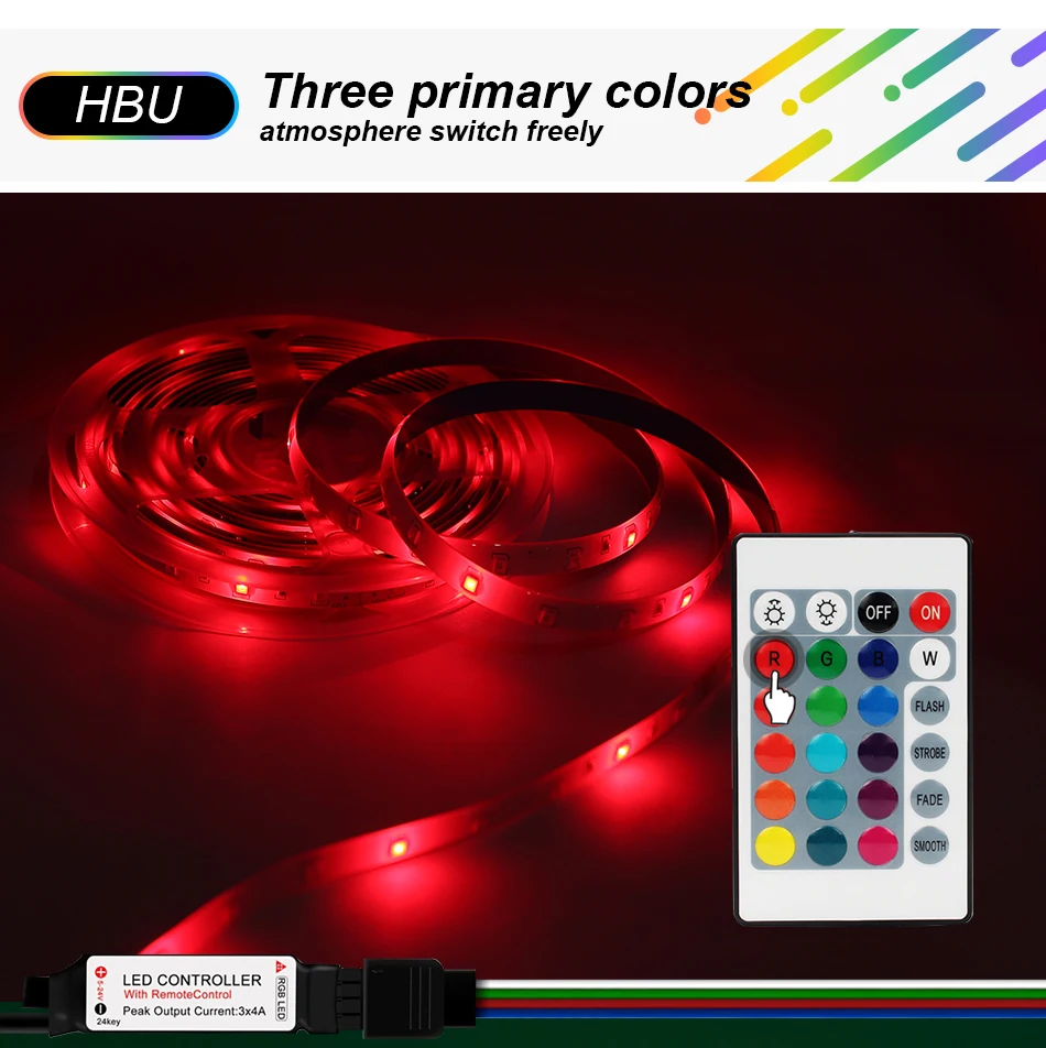 Generic LED Strip Lights 5V USB SMD 2835 RGB Luces Led Bluetooth/IR TV