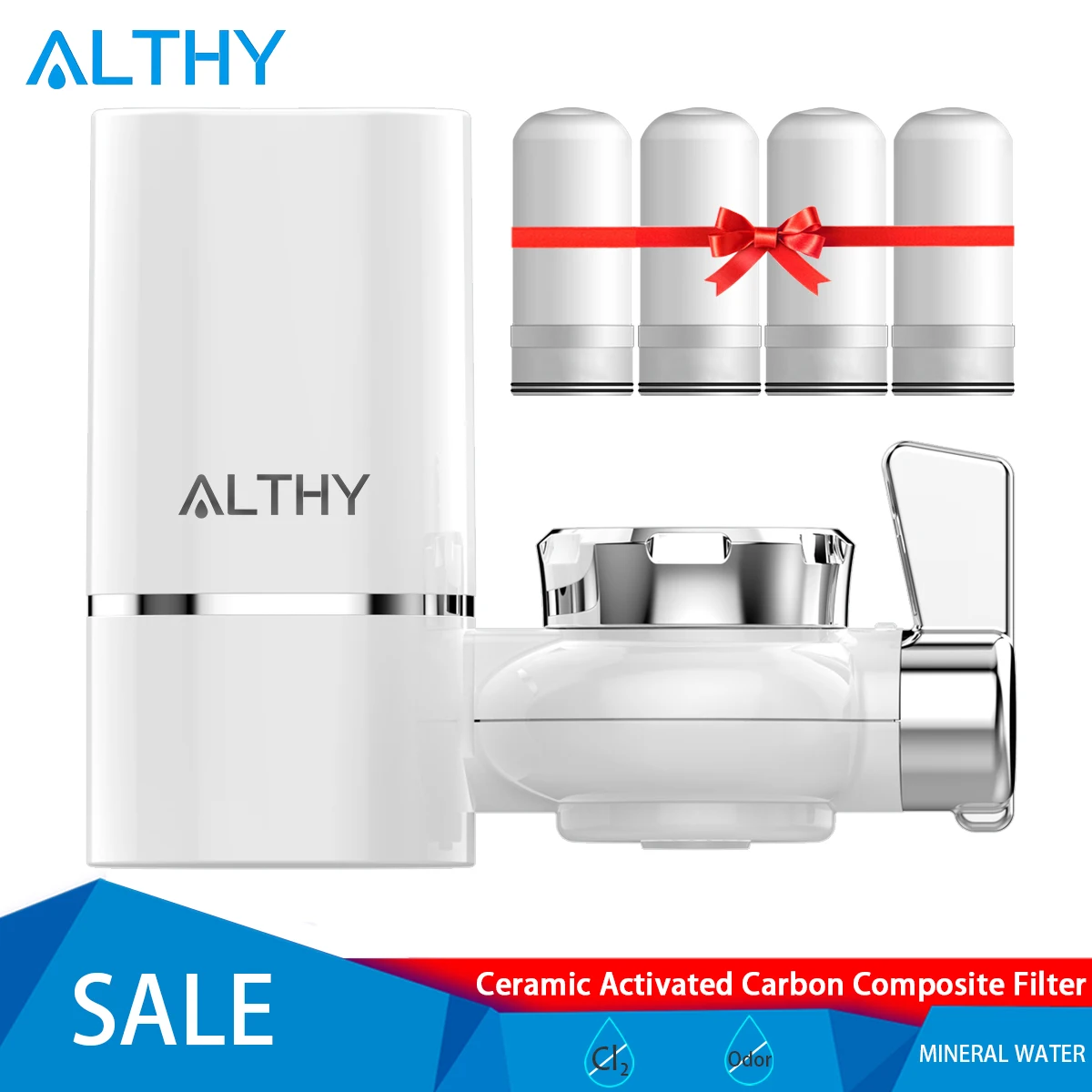 ALTHY Tap Water Filter Purifier Kitchen Faucet Water Purification System - Retain Alkaline Minerals - Remove odor Chlorine
ALTHY Tap Water Filter Purifier Kitchen Faucet Water Purification System - Retain Alkaline Minerals - Remove odor Chlorine