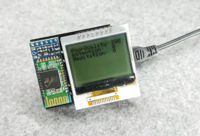 Brain Wave Display Single-chip Computer Brain Wave Screen Display Kit NeuroSky TGAM 
Brain Wave Display Single-chip Computer Brain Wave Screen Display Kit NeuroSky TGAM