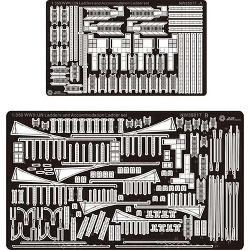 

AM-WORKS NW35017 1/350 WWII IJN Ladders and Accommodation Ladders - Upgrade Detail Set
