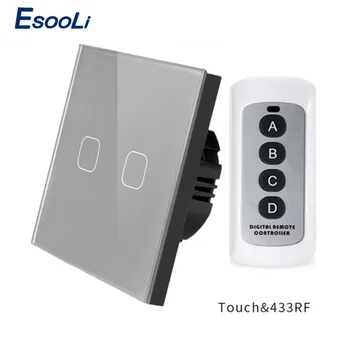 Esooli 1/2 Gang 1 Way Wireless Remote Control Touch Switch 4 Color LED light Wall Light Switch With Crystal Glass Panel
Esooli 1/2 Gang 1 Way Wireless Remote Control Touch Switch 4 Color LED light Wall Light Switch With Crystal Glass Panel
