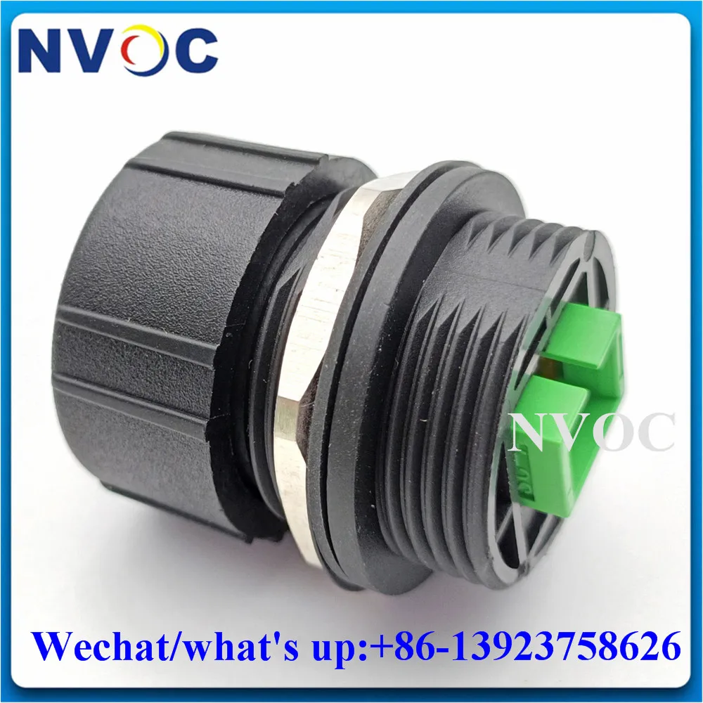 

ODVA SCAPC SX Fiber Adaptor Connector-TE Brand,Outdoor IP67 ODVA-SC/APC Bulkhead Waterproof Fiber Optical Adapter with Dust Cap