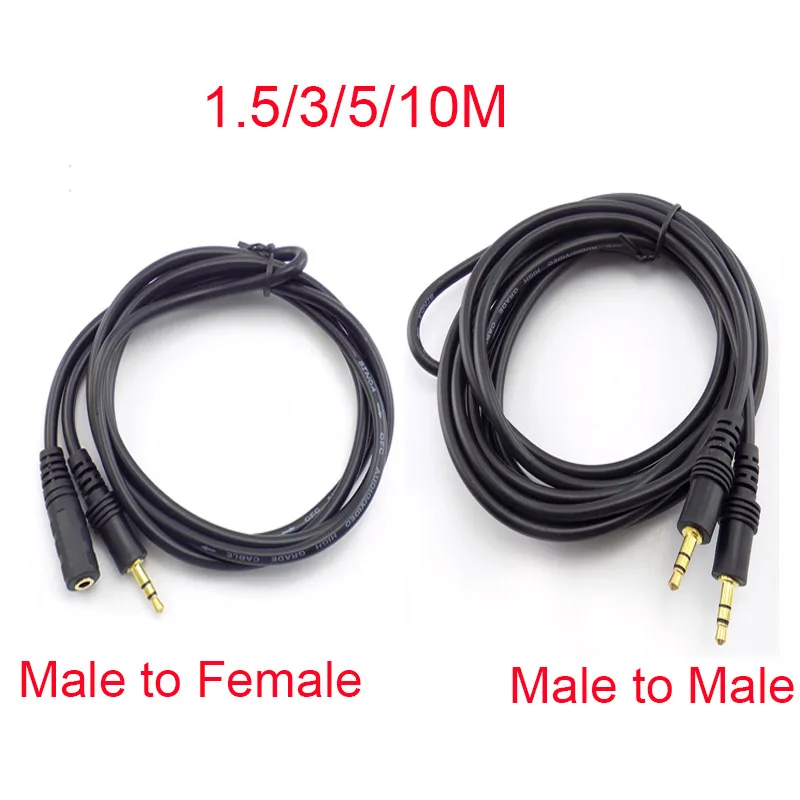 1.5/3/5/10M Male to Male 3.5mm Stereo Jack Male to Female Plug Audio Aux Extension Cable Cord for Computer Laptop MP3/MP4
1.5/3/5/10M Male to Male 3.5mm Stereo Jack Male to Female Plug Audio Aux Extension Cable Cord for Computer Laptop MP3/MP4