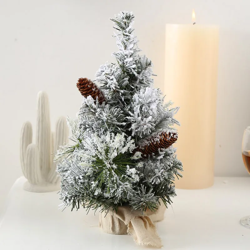 Christmas-Home-Desktop-Decoration-Mini-White-Christmas-Tree-Artificial-Table-Oranment-Miniature-Landscape-30-40cm