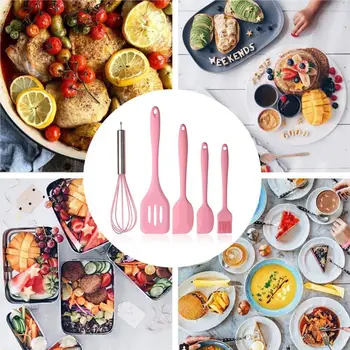 5pcs Silicone Utensils Set Cooking Utensils Kitchenware Heat-Resistant Kitchen Cookware Non-Slip with Spatula/Oil Brush/Whisk
5pcs Silicone Utensils Set Cooking Utensils Kitchenware Heat-Resistant Kitchen Cookware Non-Slip with Spatula/Oil Brush/Whisk