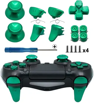 PS4 Slim/ PS4 Pro Gen 2 Controller, Aluminum Metal Thumbsticks Analog Grip & Bullet Buttons & D-pad & L1 R1 L2 R2 Trigger Green
PS4 Slim/ PS4 Pro Gen 2 Controller, Aluminum Metal Thumbsticks Analog Grip & Bullet Buttons & D-pad & L1 R1 L2 R2 Trigger Green
