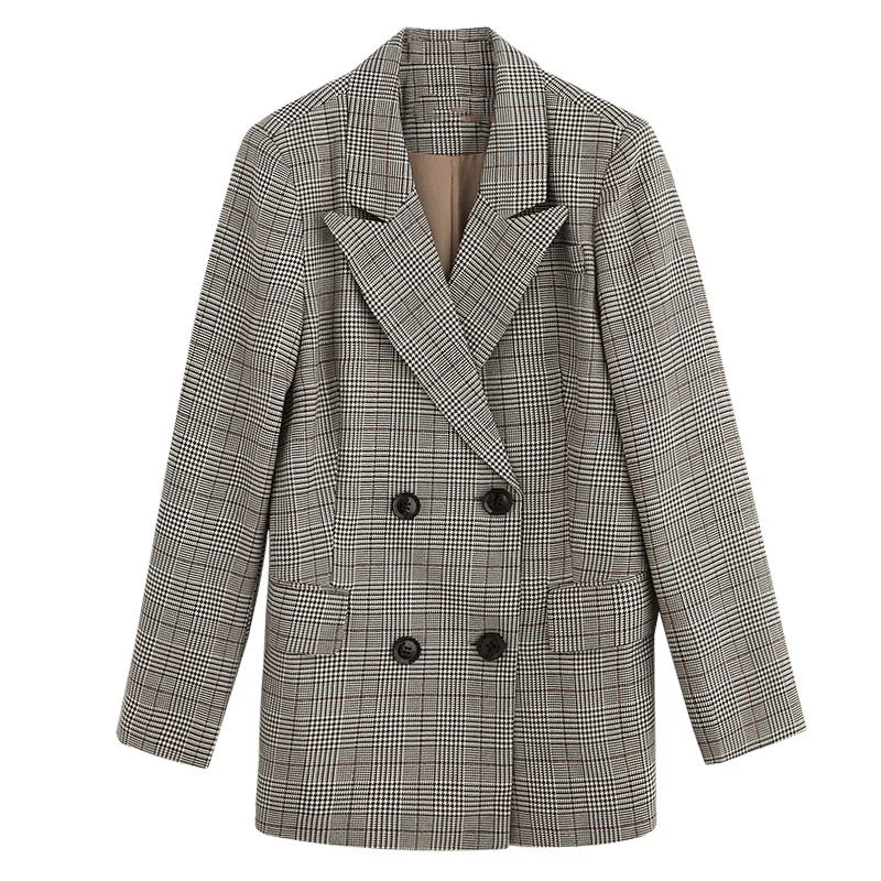 Women Blazers Chequered Suit Jacket Women Korean British Wind Spring New Casual Suit Short Style Long Coat
Women Blazers Chequered Suit Jacket Women Korean British Wind Spring New Casual Suit Short Style Long Coat