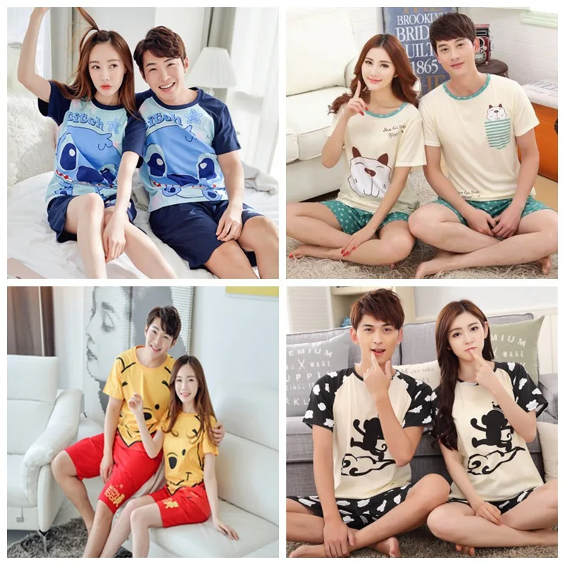 Summer Short-sleeved Couples Pajamas Women's Tracksuit Autumn Spring And Summer Qmilch Set Men's Cartoon Pajamas
Summer Short-sleeved Couples Pajamas Women's Tracksuit Autumn Spring And Summer Qmilch Set Men's Cartoon Pajamas