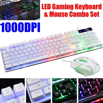 Rainbow Colorful LED Fashion Backlit Wired Keyboard Mouse Set Gaming Keyboard Gamer Mouse Keyboard Home Office PC Laptop
Rainbow Colorful LED Fashion Backlit Wired Keyboard Mouse Set Gaming Keyboard Gamer Mouse Keyboard Home Office PC Laptop
