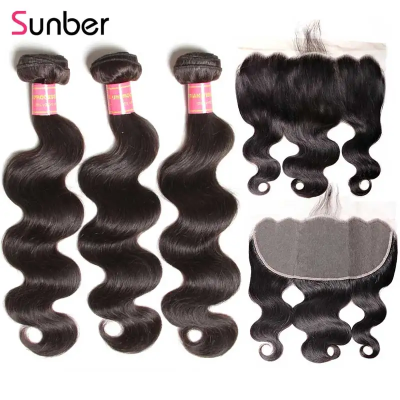 Sunber Hair 13x6 Frontal Closure With Body Wave Bundles Human Remy Hair Weave 3/4 Bundles with Closure Peruvian Hair
Sunber Hair 13x6 Frontal Closure With Body Wave Bundles Human Remy Hair Weave 3/4 Bundles with Closure Peruvian Hair