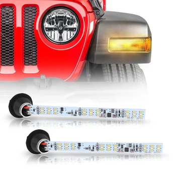 LED Turn Signal Lighting Kit , 12V 60W Daytime Running Lamp with 36-SMD White/Amber for 2018-Up Jeep Wrangler JL Sport Trim 
LED Turn Signal Lighting Kit , 12V 60W Daytime Running Lamp with 36-SMD White/Amber for 2018-Up Jeep Wrangler JL Sport Trim