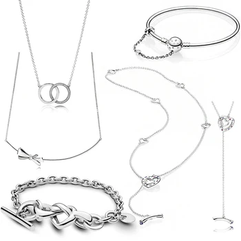 New Gorgeous Bow Bright Heartsentwined Circles Crystal Necklace Knotted Heart T-bar Moment Bracelet Original Female Jewelry
New Gorgeous Bow Bright Heartsentwined Circles Crystal Necklace Knotted Heart T-bar Moment Bracelet Original Female Jewelry