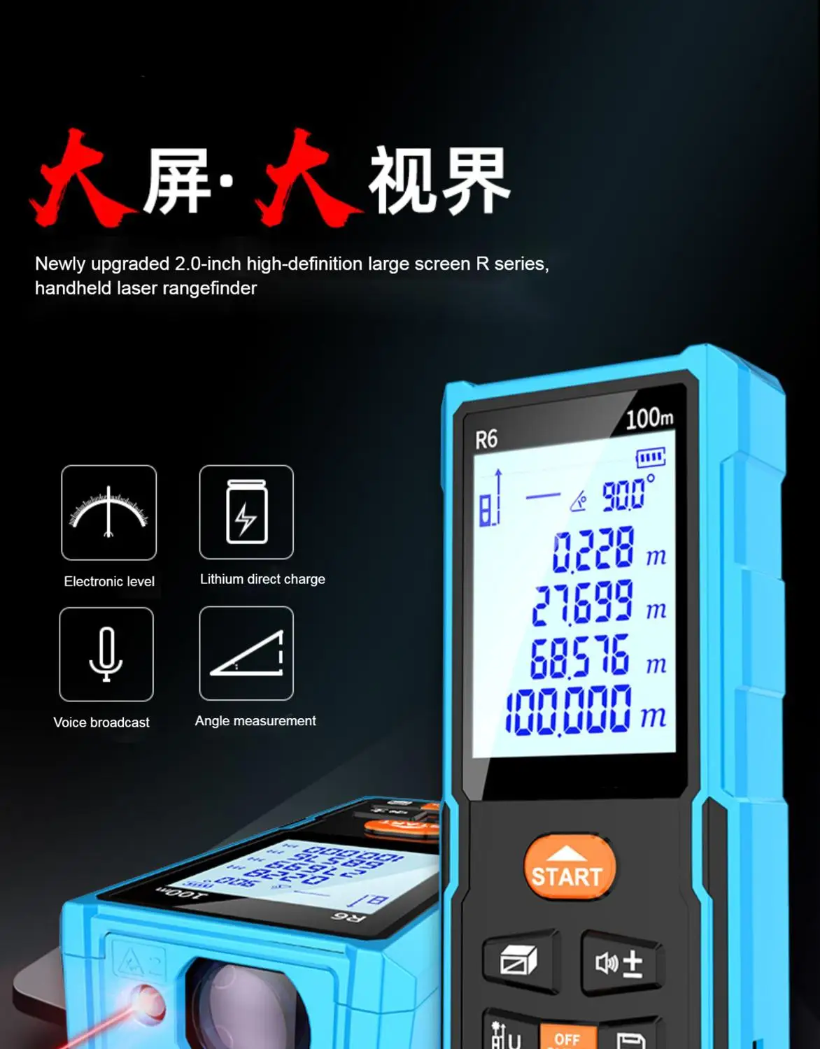 Laser Rangefinder High Precision Infrared Electronic Laser Ruler Handheld Distance Measuring Instrument Room Measuring Tool
Laser Rangefinder High Precision Infrared Electronic Laser Ruler Handheld Distance Measuring Instrument Room Measuring Tool
