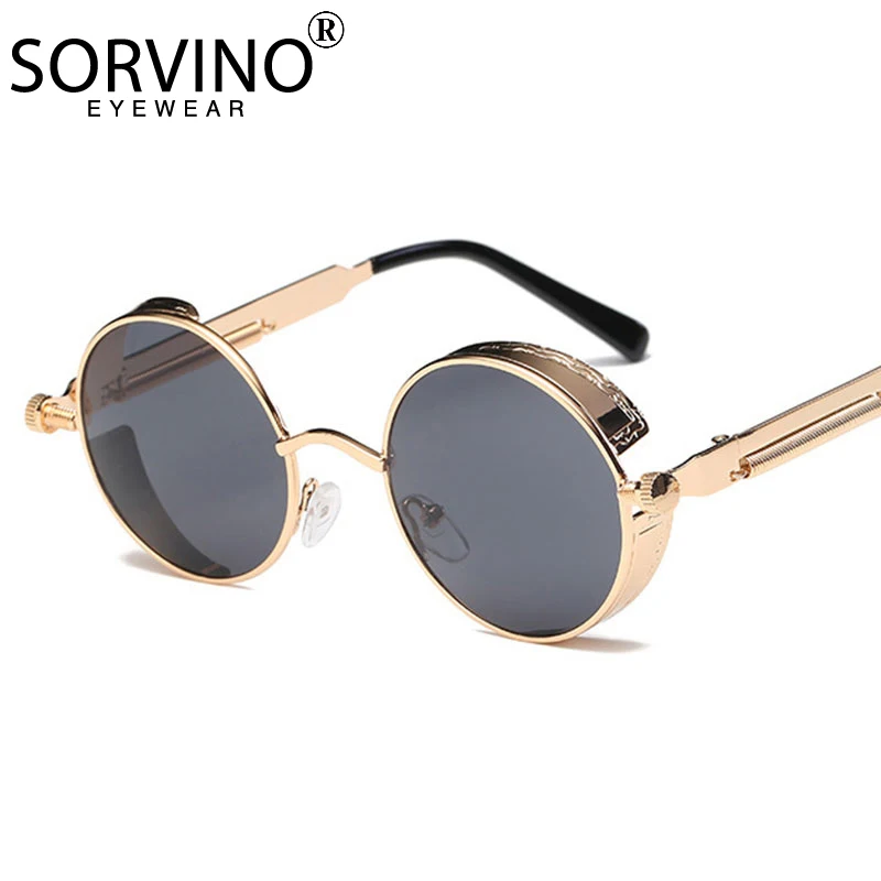 Metal Round Steampunk Sunglasses Men Women Fashion Glasses Brand Designer Retro Frame Vintage Sunglasses High Quality UV400
Metal Round Steampunk Sunglasses Men Women Fashion Glasses Brand Designer Retro Frame Vintage Sunglasses High Quality UV400