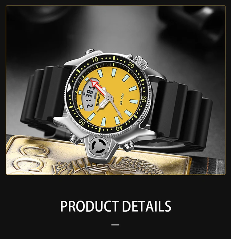 SANDA Fashion Sport Men LED Digital Watches Dual Display Quartz Wristwatch Outdoor Waterproof Military Wristwatches Mens Clock SANDA Fashion Sport Men LED Digital Watches Dual Display Quartz Wristwatch Outdoor Waterproof Military Wristwatches Mens Clock