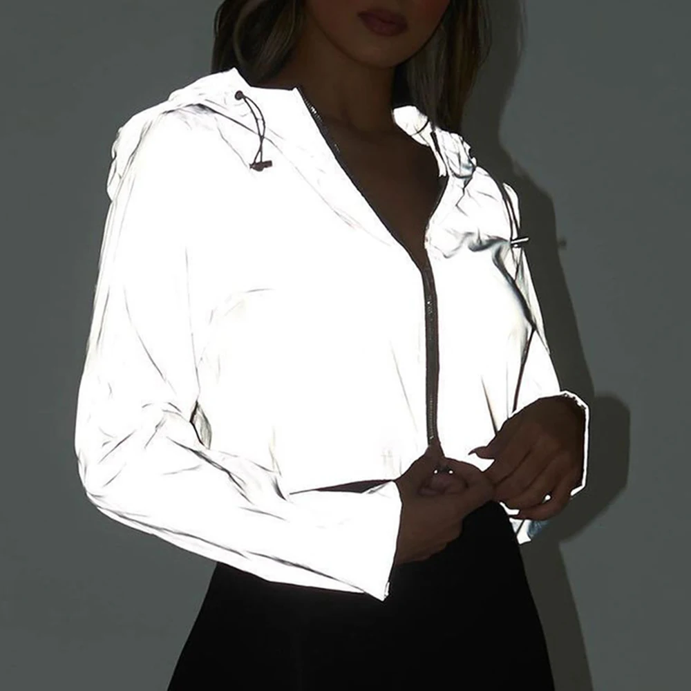 NIBESSER Women Fashion Shiny Cropped Jacket Fashion Spring Zipper Night Reflection Short Coat Streetwear Casual Design Outwear
NIBESSER Women Fashion Shiny Cropped Jacket Fashion Spring Zipper Night Reflection Short Coat Streetwear Casual Design Outwear
