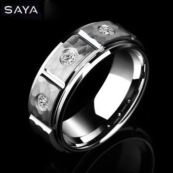 Men Ring, Tungsten Ring with CZ Stones Hammer Faceted Brushed Finishing Men Wedding Ring, Free Shipping, Customized
Men Ring, Tungsten Ring with CZ Stones Hammer Faceted Brushed Finishing Men Wedding Ring, Free Shipping, Customized