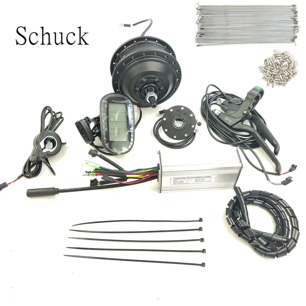 

Schuck ebike kit KT LCD6 display electric bicycle conversion kit rear rotate 48V500W motor without wheel