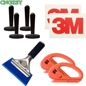 9 in 1 Wool Squeegee Snitty Cutter Magnet Holders Pro Squeegee handle Vinyl Razor Blade Scraper Water Squeegee Tint Tool K37