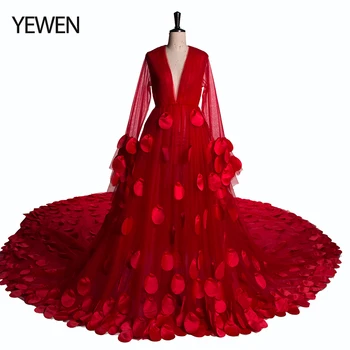 Sexy Red Color Wedding Dress Plus Size 2020 New Arrival Flowers Long Sleeves Boho Beach Color Bridal Gown 
Sexy Red Color Wedding Dress Plus Size 2020 New Arrival Flowers Long Sleeves Boho Beach Color Bridal Gown