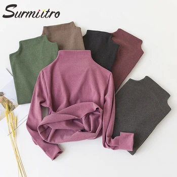 SURMIITRO Korean Autumn Winter Sweaters Women 2020 Turtleneck Pullovers Primer Shirt Long Sleeve Slim-fit Tight Sweater Female
SURMIITRO Korean Autumn Winter Sweaters Women 2020 Turtleneck Pullovers Primer Shirt Long Sleeve Slim-fit Tight Sweater Female