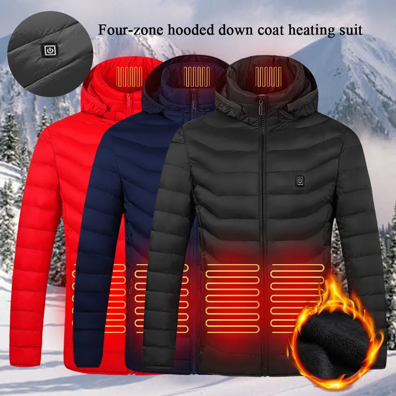 8/4 Heated Jackets Men Winter Thermal Heating Clothing Outdoor Coats Male USB Electric Battery Heating Hooded Jackets Size 4XL
8/4 Heated Jackets Men Winter Thermal Heating Clothing Outdoor Coats Male USB Electric Battery Heating Hooded Jackets Size 4XL