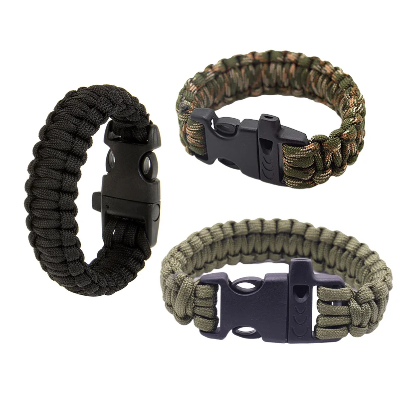 

Emergency Rescue Bracelet With Whistle Paracord Survival Bracelet Tactical Climbing Rope Outdoor Parachute Cord Accessories