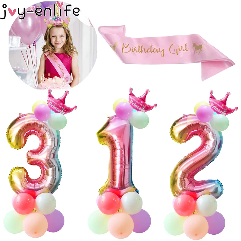 Joy-Enlife 32inch Number Balloon Creative Beautiful Rainbow Crown Unicorn Birthday Party Silk Sash Girl Birthday Party Supplies
Joy-Enlife 32inch Number Balloon Creative Beautiful Rainbow Crown Unicorn Birthday Party Silk Sash Girl Birthday Party Supplies