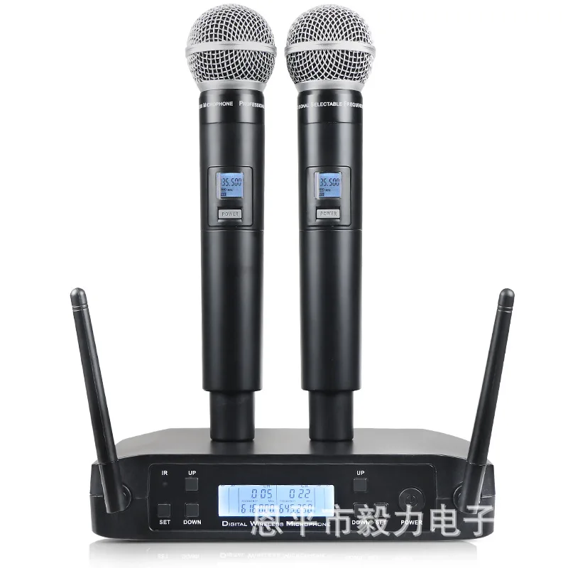 FM wireless microphone one for two