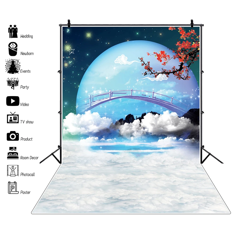 Laeacco Chinese Style Myth Moon Clouds Flowers Photographic Backdrops Photophone Photography Background For Photo Studio
Laeacco Chinese Style Myth Moon Clouds Flowers Photographic Backdrops Photophone Photography Background For Photo Studio