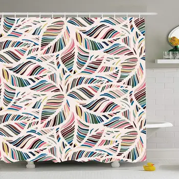 Shower Curtain Set with Hooks 66x72 Backdrop Pattern Multicolor Scribble Leaves Doodle Design Style Seamless Nature Textures
Shower Curtain Set with Hooks 66x72 Backdrop Pattern Multicolor Scribble Leaves Doodle Design Style Seamless Nature Textures