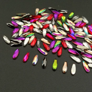 

500pcs DIY Nail Rhinestones for Nails 3D Nail Art Crystals Gems Charms Decorations Flatback Drop Glass Strass Stone Jewelry AB