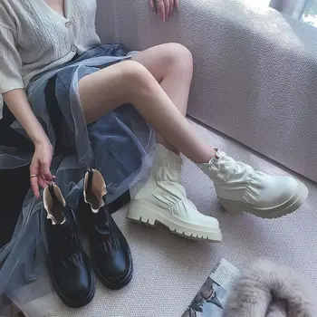 Spring and autumn 2020 new simple casual elastic fold thick bottom thick with short boots fashion wild zipper women's boots X093
Spring and autumn 2020 new simple casual elastic fold thick bottom thick with short boots fashion wild zipper women's boots X093