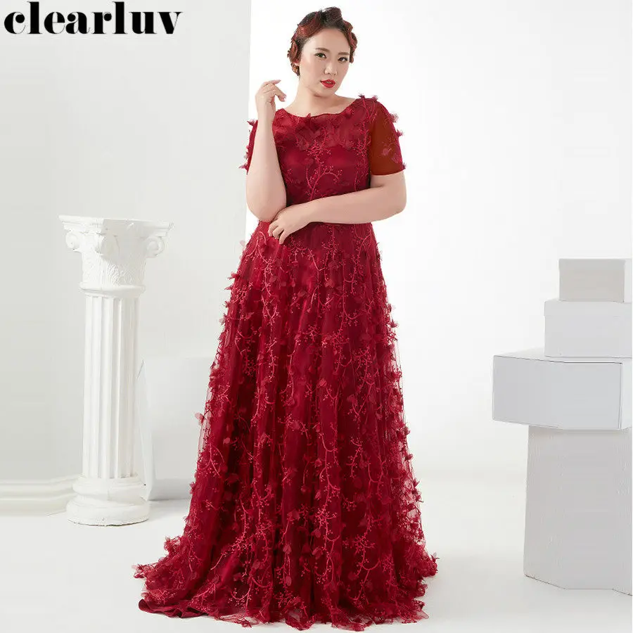 3D Flowers Robe De Soiree Evening Gowns T398 2019 Plus Size Burgundy Elegant Women Party Dresses O-neck Lace Up Formal Dresses 
3D Flowers Robe De Soiree Evening Gowns T398 2019 Plus Size Burgundy Elegant Women Party Dresses O-neck Lace Up Formal Dresses