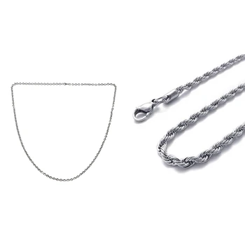 2Pcs Jewelry Necklace Stainless Steel Necklace Silver Colour - Width 4Mm Length 80Cm & Width 2Mm Length 80Cm
2Pcs Jewelry Necklace Stainless Steel Necklace Silver Colour - Width 4Mm Length 80Cm & Width 2Mm Length 80Cm