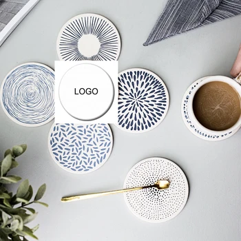 Customize Logo Cup Pad Mug Diatomite Water absorption 10cm Mat Wedding Christmas Resistant Hot Pot Circular Mug Holder Round Pad