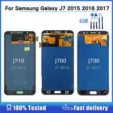 Ensemble écran tactile LCD avec outils, luminosité réglable, pour Samsung Galaxy J7 2017 2016 2017 J720 J700 J710=
