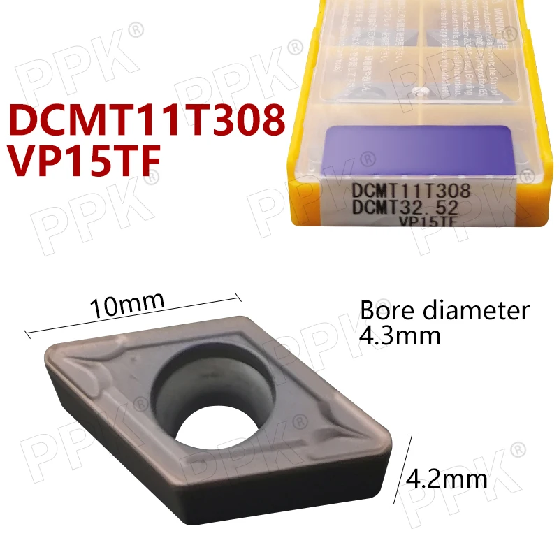 DCMT11T308 DCMT32.52 VP15TF carbide inserts Internal Turning tool DCMT 11T308 face endmills Lathe Tools Milling cutter CNC tool
DCMT11T308 DCMT32.52 VP15TF carbide inserts Internal Turning tool DCMT 11T308 face endmills Lathe Tools Milling cutter CNC tool