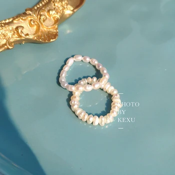 Baroque High Quality Ring Female Jewelry White Natural Pearl Does Not Fade Soft Ring Temperament Fresh Simple Mini Ring
Baroque High Quality Ring Female Jewelry White Natural Pearl Does Not Fade Soft Ring Temperament Fresh Simple Mini Ring