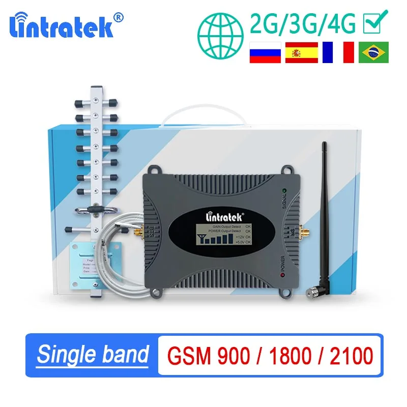 Lintratek однодиапазонный 2G 3G 4G LTE усилитель сигнала GSM 900 DCS 1800 WCDMA 2100 Усилитель