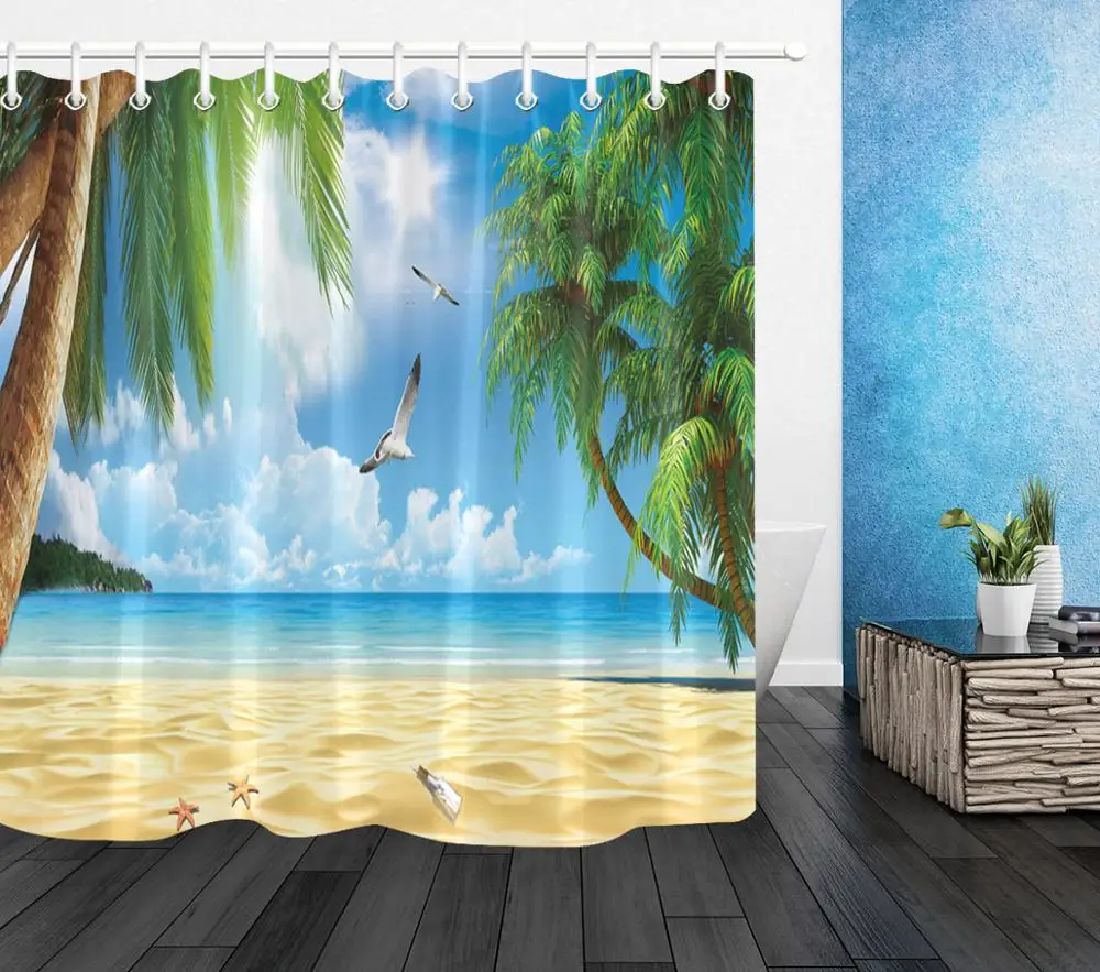 Ocean Shower Curtain Tropical Summer Travel Island Beach Scenic Waterproof Fabric Bathroom Curtain Palm Trees Leaf Bath Curtains
Ocean Shower Curtain Tropical Summer Travel Island Beach Scenic Waterproof Fabric Bathroom Curtain Palm Trees Leaf Bath Curtains
