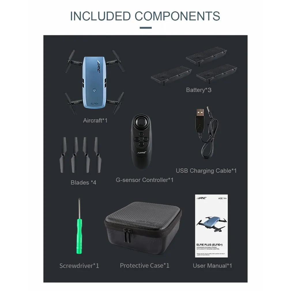 JJR/C H47 ELFIE WIFI FPV Drone With 720P HD Camera Altitude Hold Mode Foldable G-sensor Mini RC Selfie Quadcopter with 3 battery
JJR/C H47 ELFIE WIFI FPV Drone With 720P HD Camera Altitude Hold Mode Foldable G-sensor Mini RC Selfie Quadcopter with 3 battery