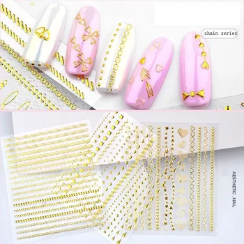 1pcs Gold Bronzing 3D decal chain zipper metal love chain Nail Art Sticker back glueDecal Tool Manicure Foil Nails Accessories
1pcs Gold Bronzing 3D decal chain zipper metal love chain Nail Art Sticker back glueDecal Tool Manicure Foil Nails Accessories