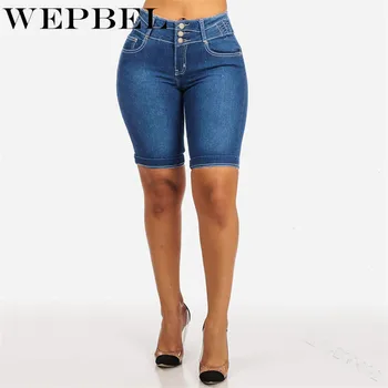 WEPBEL Women's Shorts Slim Fit Jeans Spring Summer High-waisted Crimping Casual Women Solid Color Slimming Denim Shorts
WEPBEL Women's Shorts Slim Fit Jeans Spring Summer High-waisted Crimping Casual Women Solid Color Slimming Denim Shorts