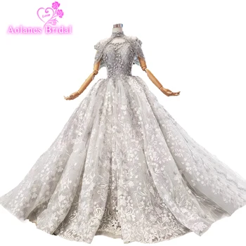 2019 Arabic High Neck Lace Luxurious Prom Dresses Long Evening Dresses Vestido De Noiva Crystals Necklace Prom Party Dress 
2019 Arabic High Neck Lace Luxurious Prom Dresses Long Evening Dresses Vestido De Noiva Crystals Necklace Prom Party Dress