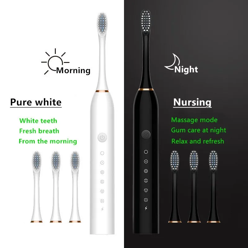 Ultrasonic Electric Toothbrush USB Rechargeable IPX7 Waterproof Smart Toothbrush Fast Charging 6 Brushing Modes for Adult
Ultrasonic Electric Toothbrush USB Rechargeable IPX7 Waterproof Smart Toothbrush Fast Charging 6 Brushing Modes for Adult