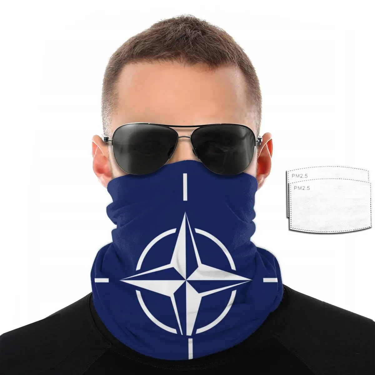 NATO Flag Face Scarf With 2 Pcs Filter Multi-purpose Headscarf headband riding mask
NATO Flag Face Scarf With 2 Pcs Filter Multi-purpose Headscarf headband riding mask