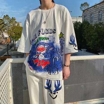 Hip Hop Summer Men's Set Casual Loose Harajuku Graffiti Printed Pattern Fashion Tracksuit for Men Women 2 Pieces Set
Hip Hop Summer Men's Set Casual Loose Harajuku Graffiti Printed Pattern Fashion Tracksuit for Men Women 2 Pieces Set