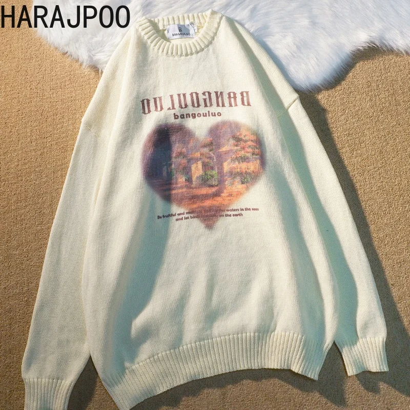Женские пуловеры Harajpoo модные парные свободные вязаные мужские и женские с